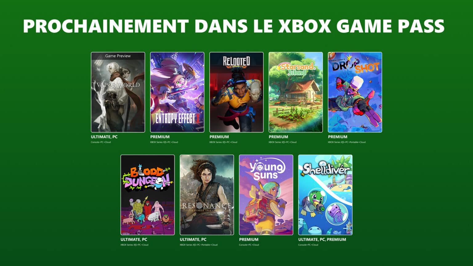 jeux vidéo disponibles dans le xbox game pass en août et septembre 2026