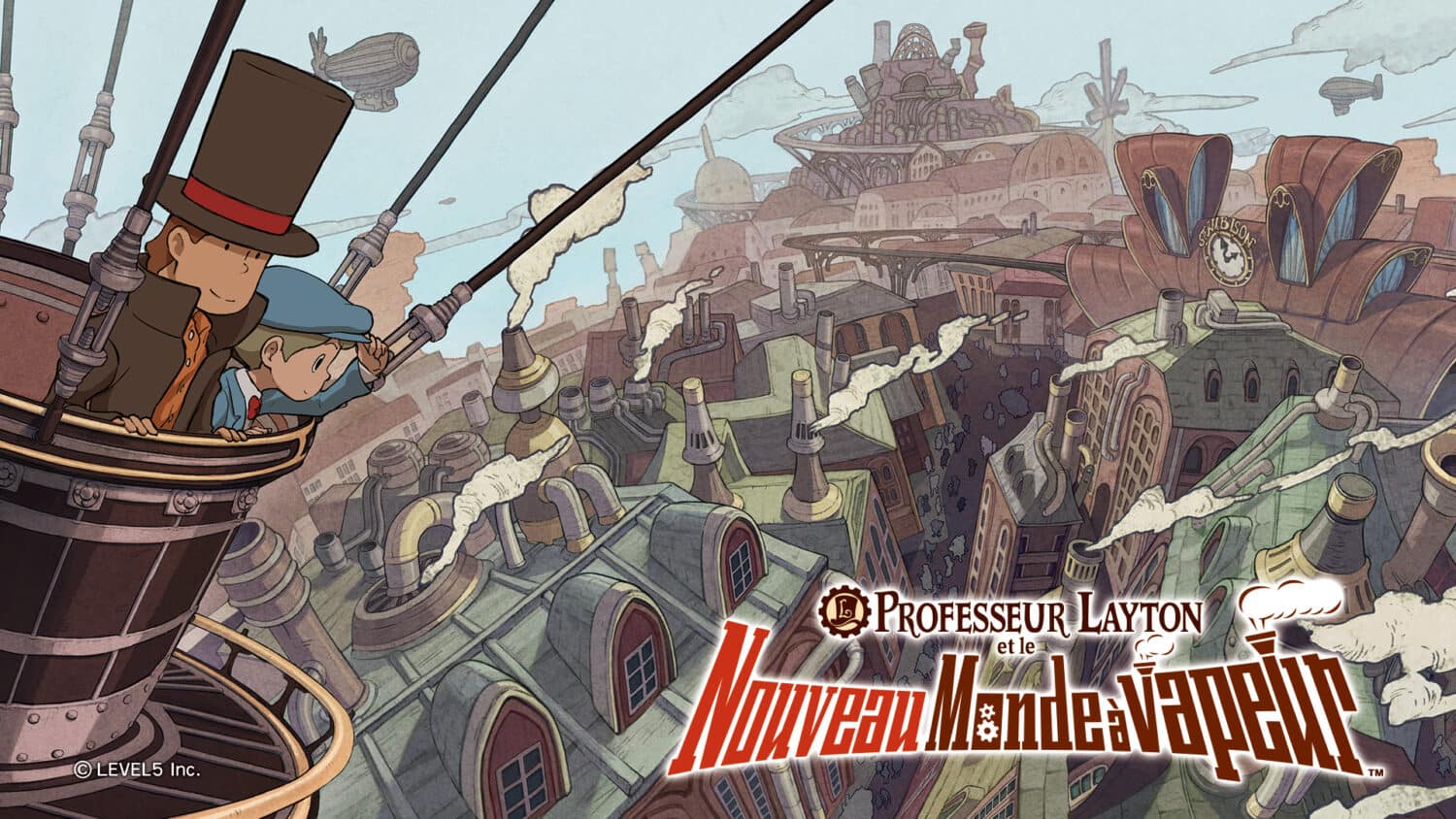 Visuel officiel de Professeur Layton et le Nouveau Monde à Vapeur