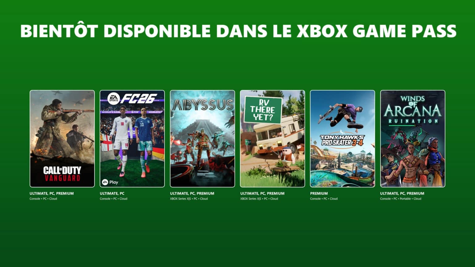 Nouveautés du Xbox Game Pass : Juin/Juillet 2026