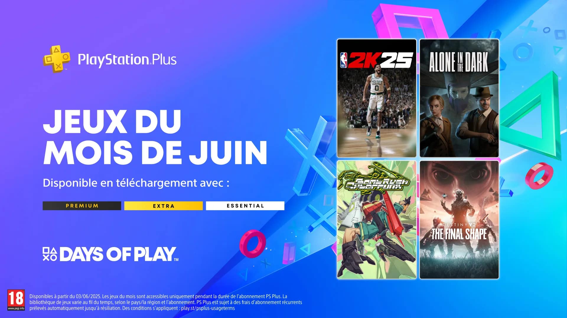 Les jeux PlayStation Plus de Juin 2025 et les Days of Play