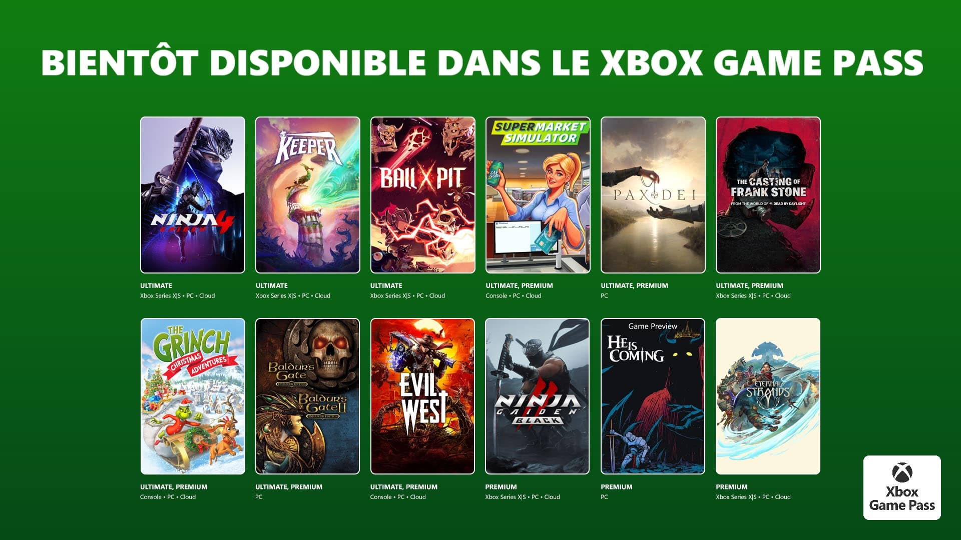 Nouveautés du Xbox Game Pass : Octobre 2025