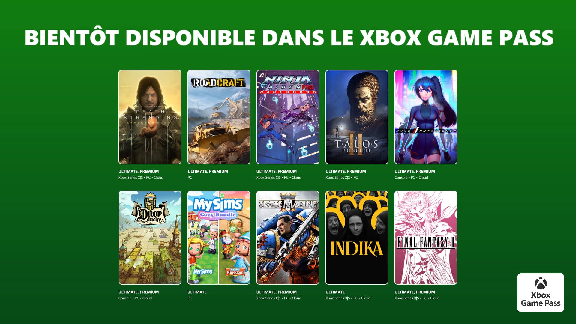 Nouveautés du Xbox Game Pass : Janvier/Février 2026