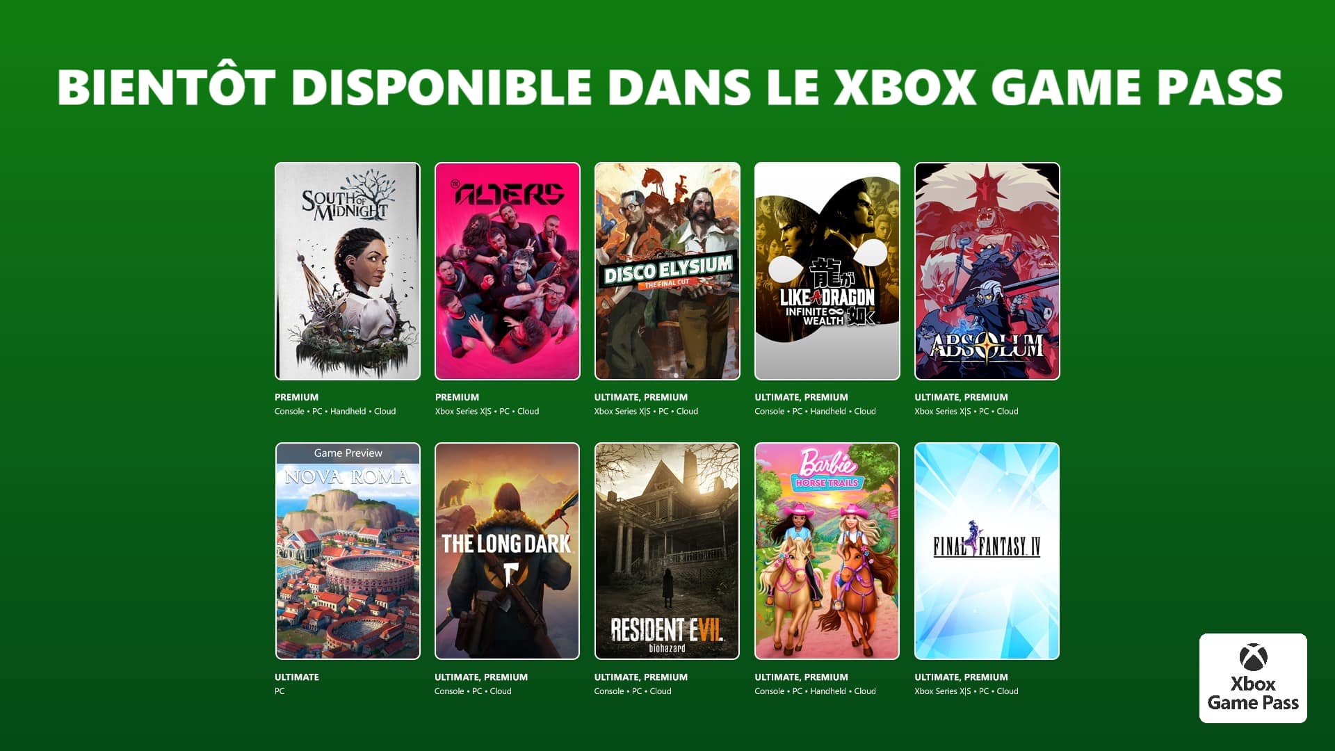 Nouveautés du Xbox Game Pass : Mars/Avril 2026