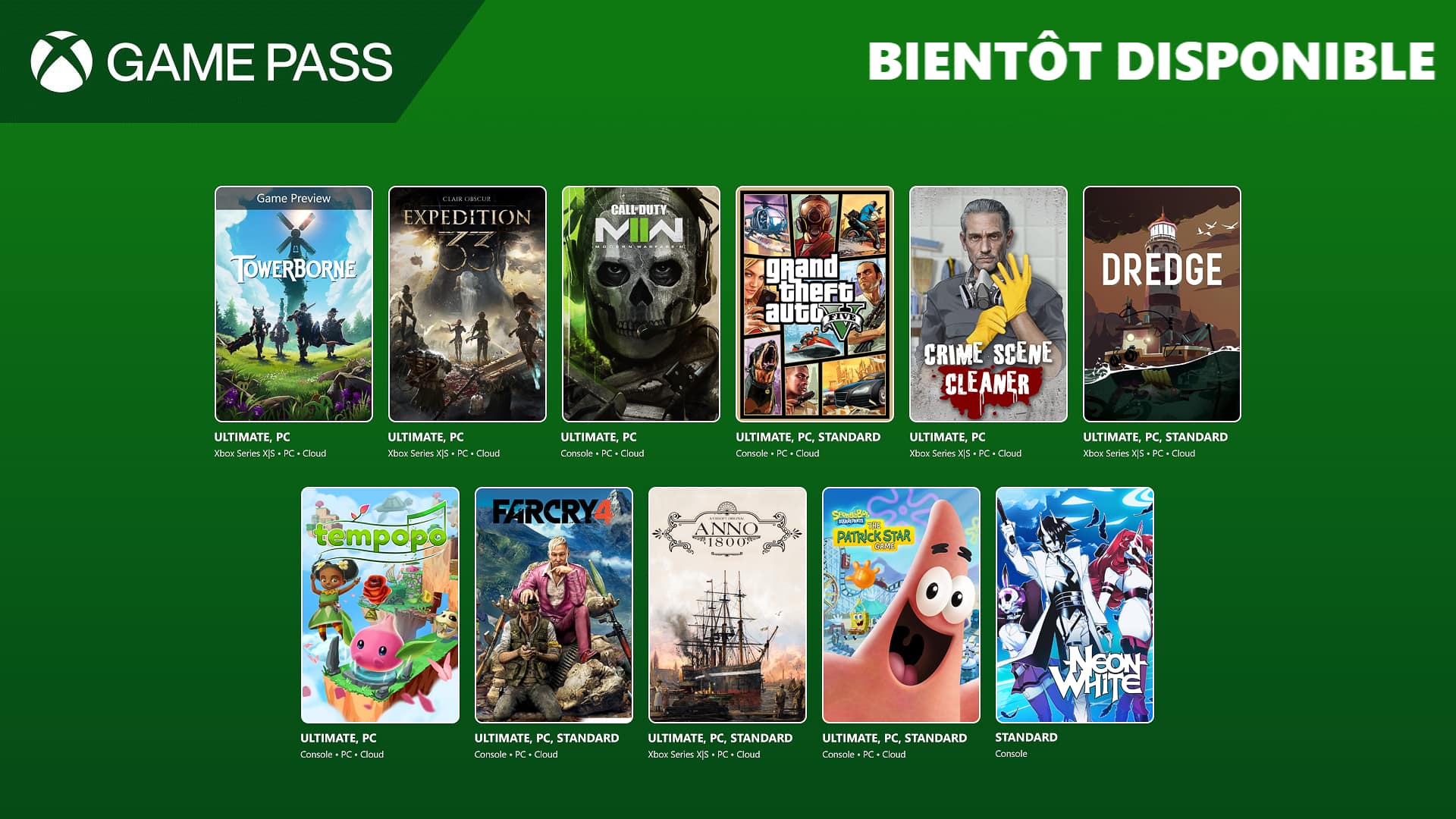 photo des jeux disponible dans l'abonnement xbox game pass en avril et mai 2025