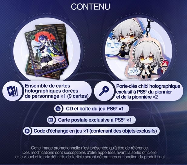 contenu de l'edition physique de honkai star rail
