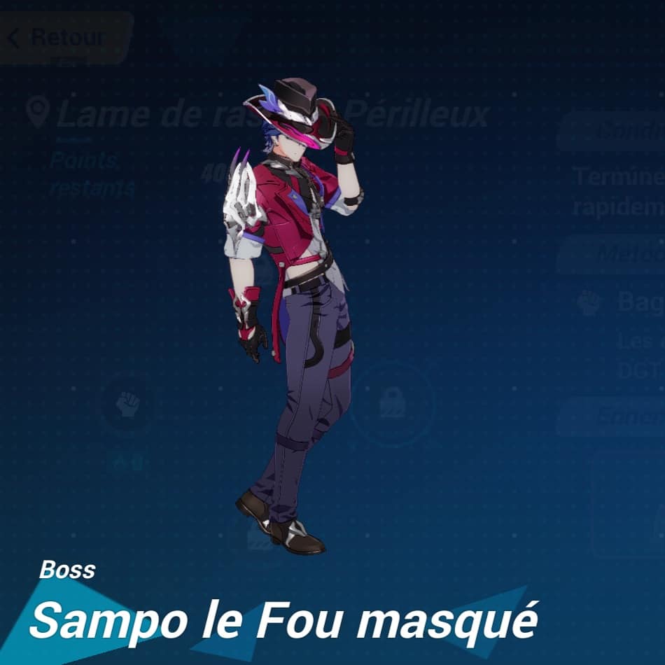 photo du boss sampo le fou masqué dans le jeu vidéo honkai impact 3rd