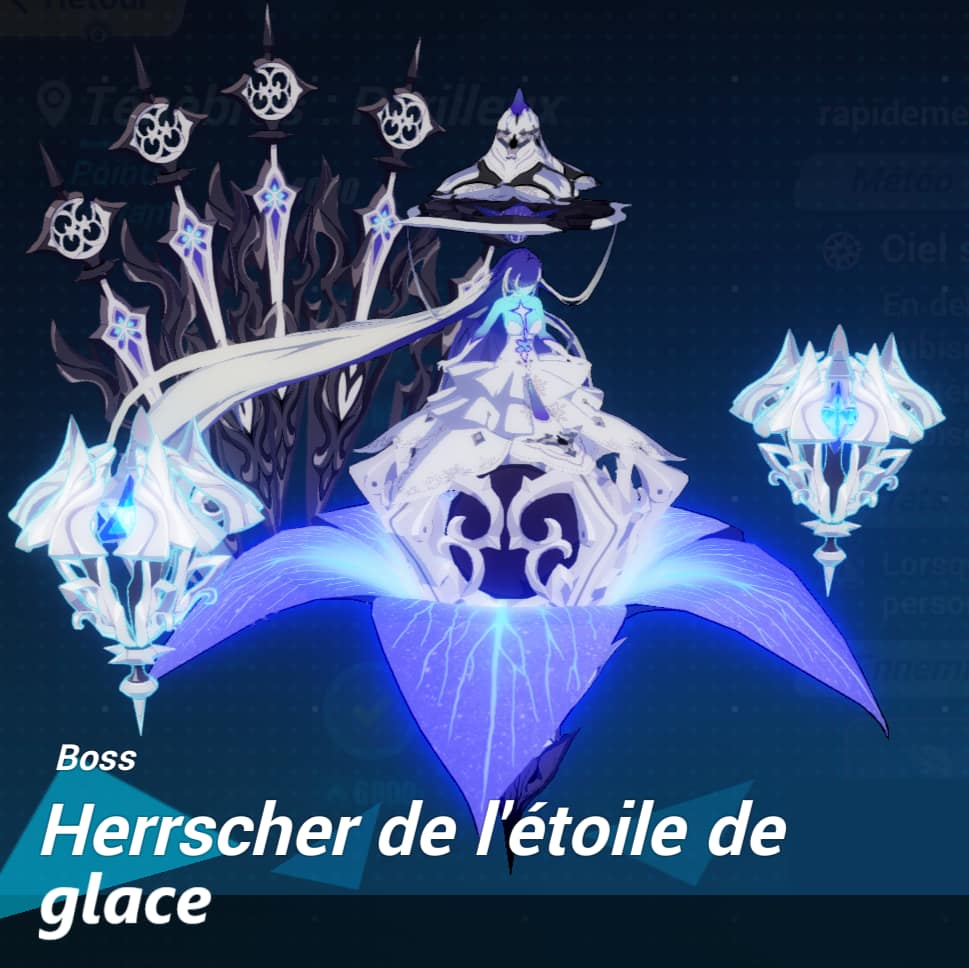 photo du boss herrscher de l'étoile de glace dans le jeu video honkai impact 3rd