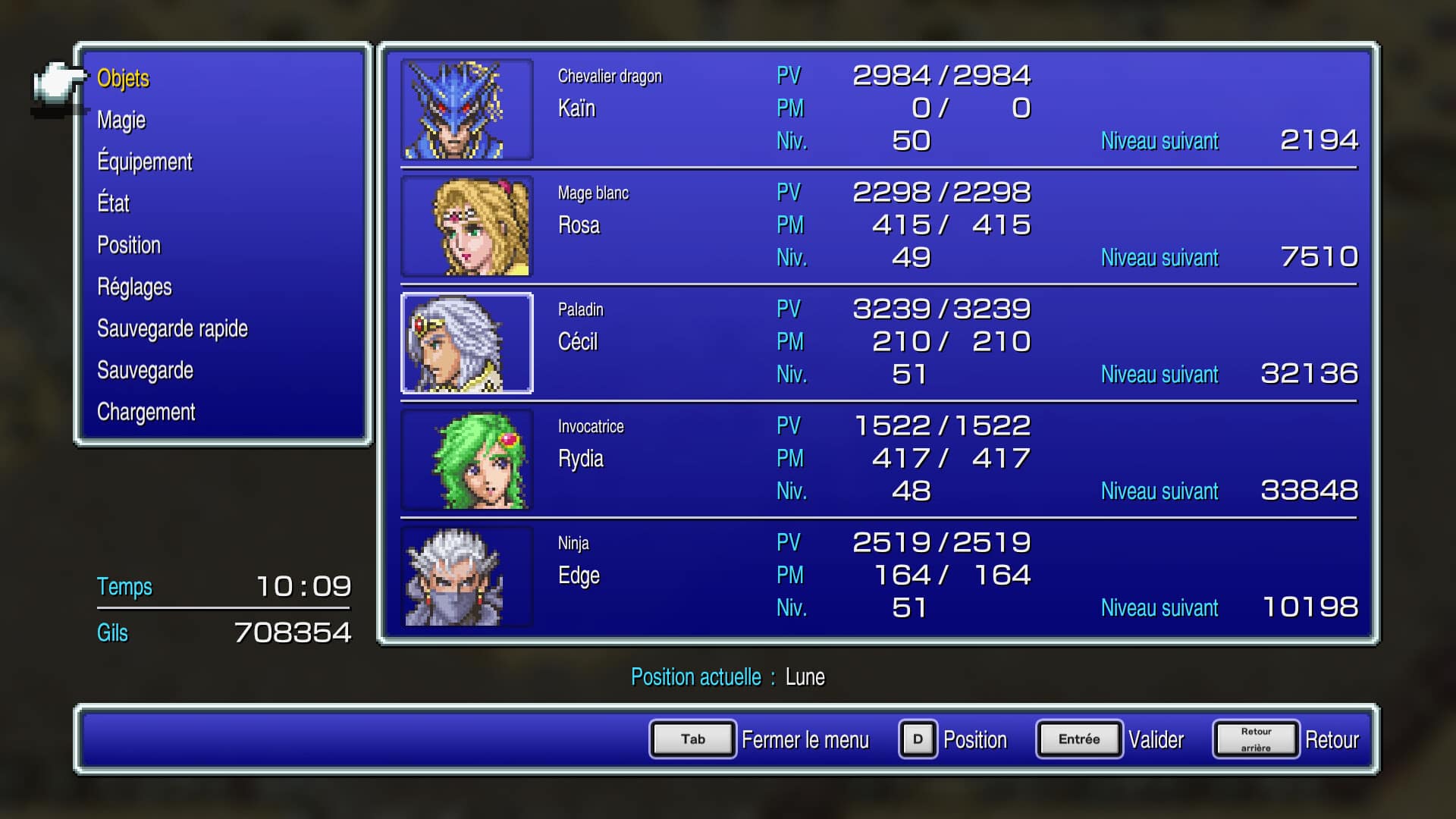 gameplay du jeu vidéo Final Fantasy IV Pixel remaster